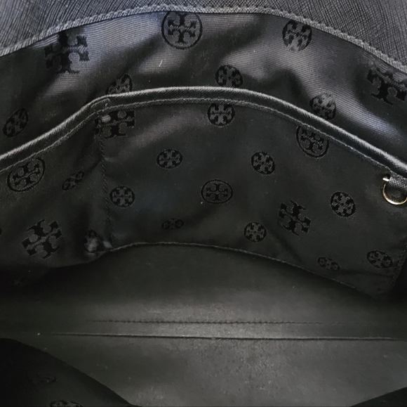 Tory Burch Black Saffiano Leather York Buckle Strap Tote Bag - Picture 10 of 16